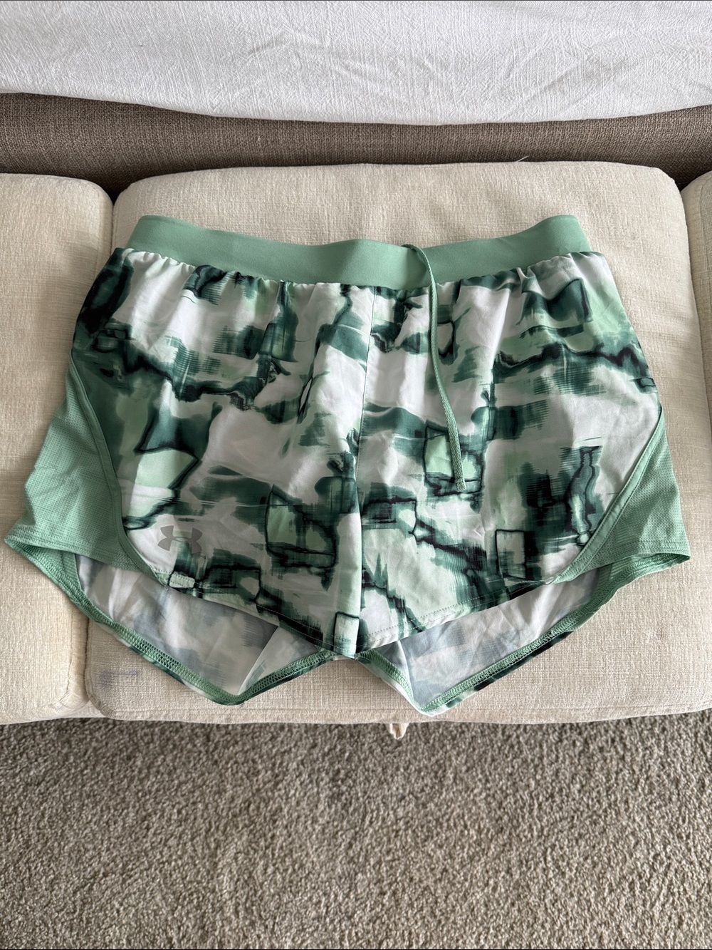 Under Armour Mint Green & White Printed Lounge Shorts